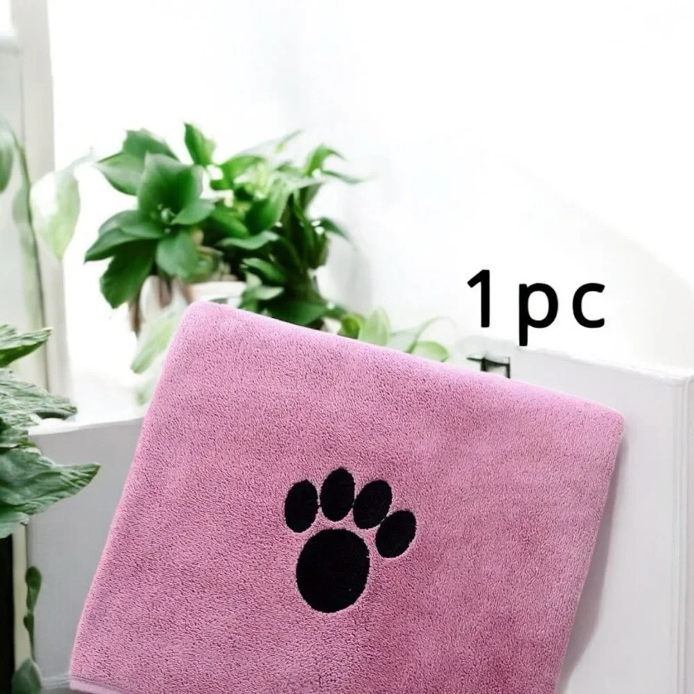 Pink Paw Print Pet Towel